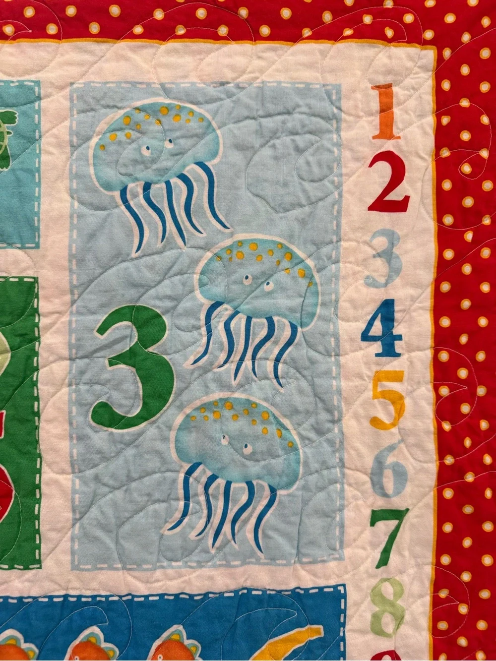 Kids Ocean Numbers Play Quilt - Multicolor